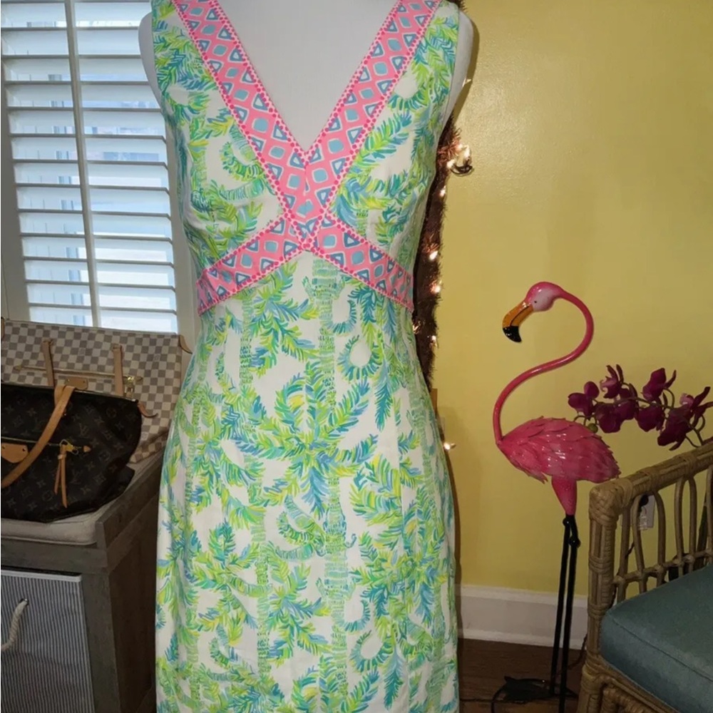 Lilly Pulitzer NWT Lanora Stretch Shift Dress Fresh Citrus Keep Palm - Picture 8 of 10